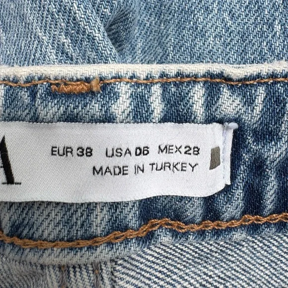 Zara Light Blue Distressed Women Jeans - Picture 4 of 5